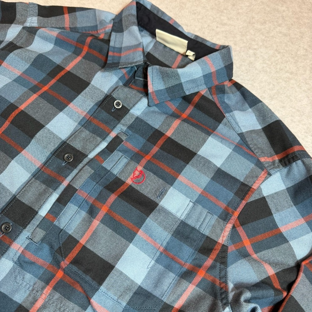 Fjallraven Fjallglim Shirt Mens XL Blue Red Gray Plaid Flannel Button Down NWOT